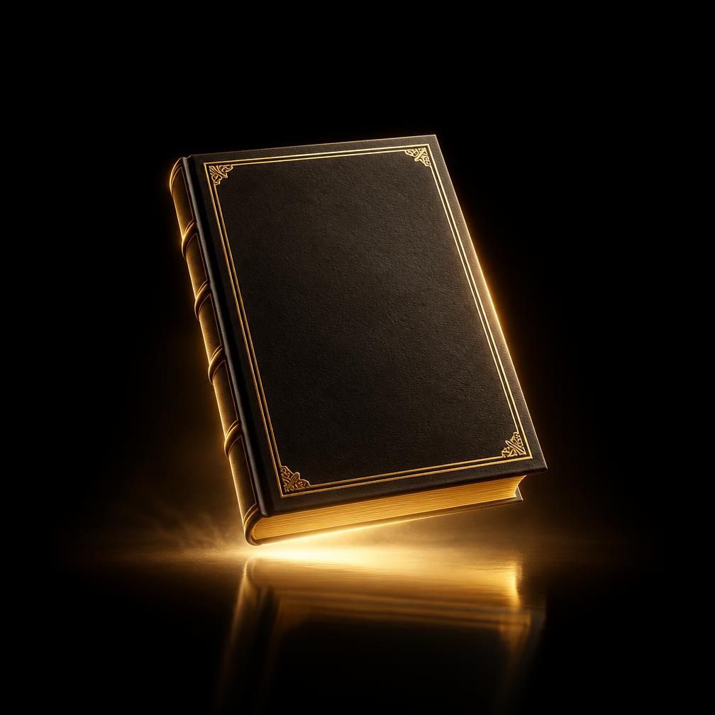 الكتاب الإلكتروني بإضاءة ذهبية فاخرة