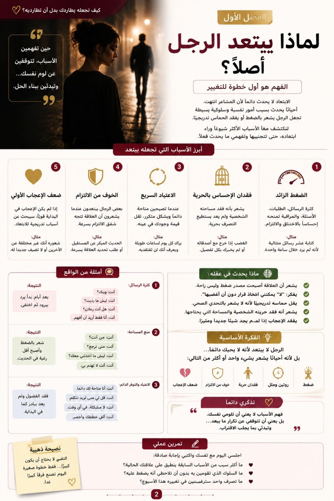 معاينة من كتاب كيف تجعله يطاردك — الفصل الأول — لماذا يبتعد الرجل أصلًا؟